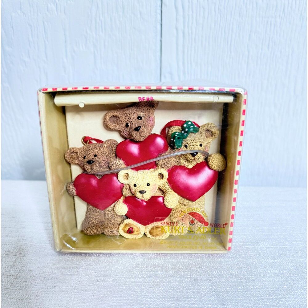 Vintage Kurt S Adler Holly Bearies Bearies Bear adorno navideño